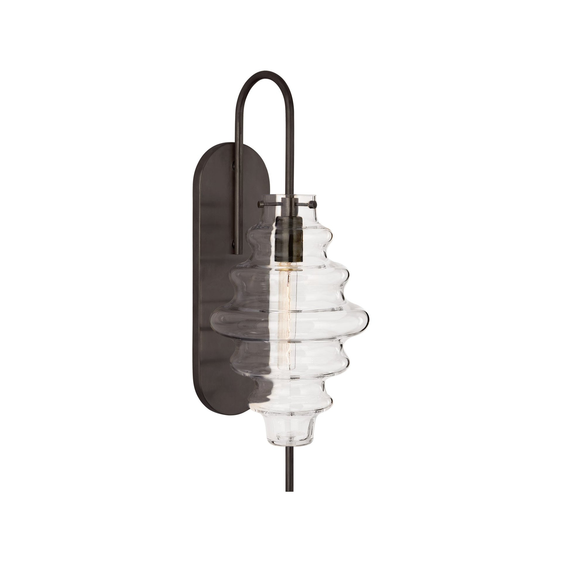 Bronze and Clear Glass Dimmable Wall Sconce