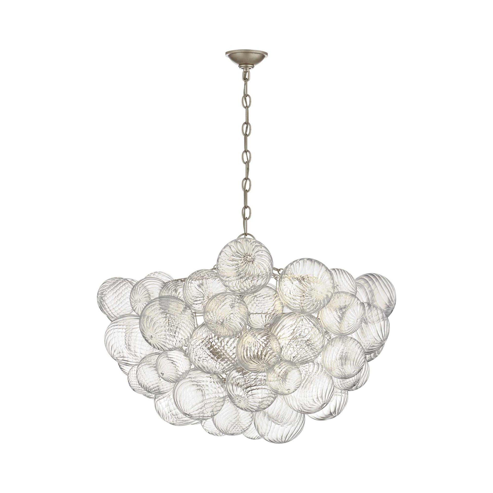 Talia White Swirled Glass 8-Light Candle Chandelier