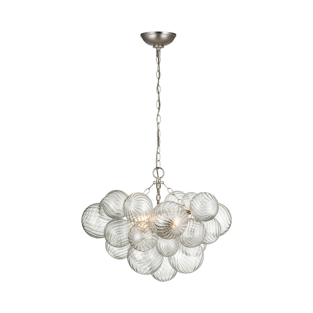 Talia 17.75'' Burnished Silver Leaf Clear Glass 3-Light Chandelier