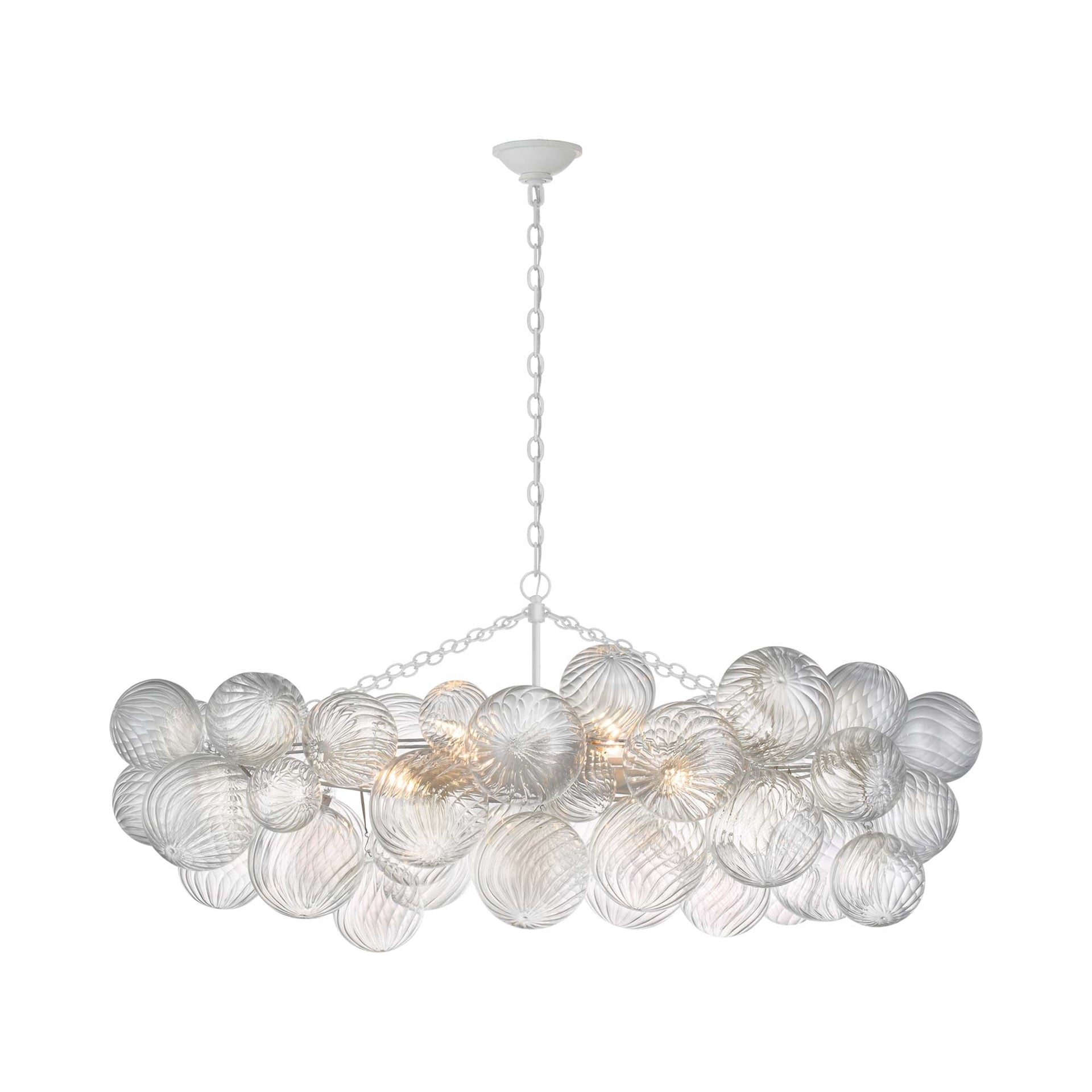 Talia White Glass Orb 8-Light Chandelier