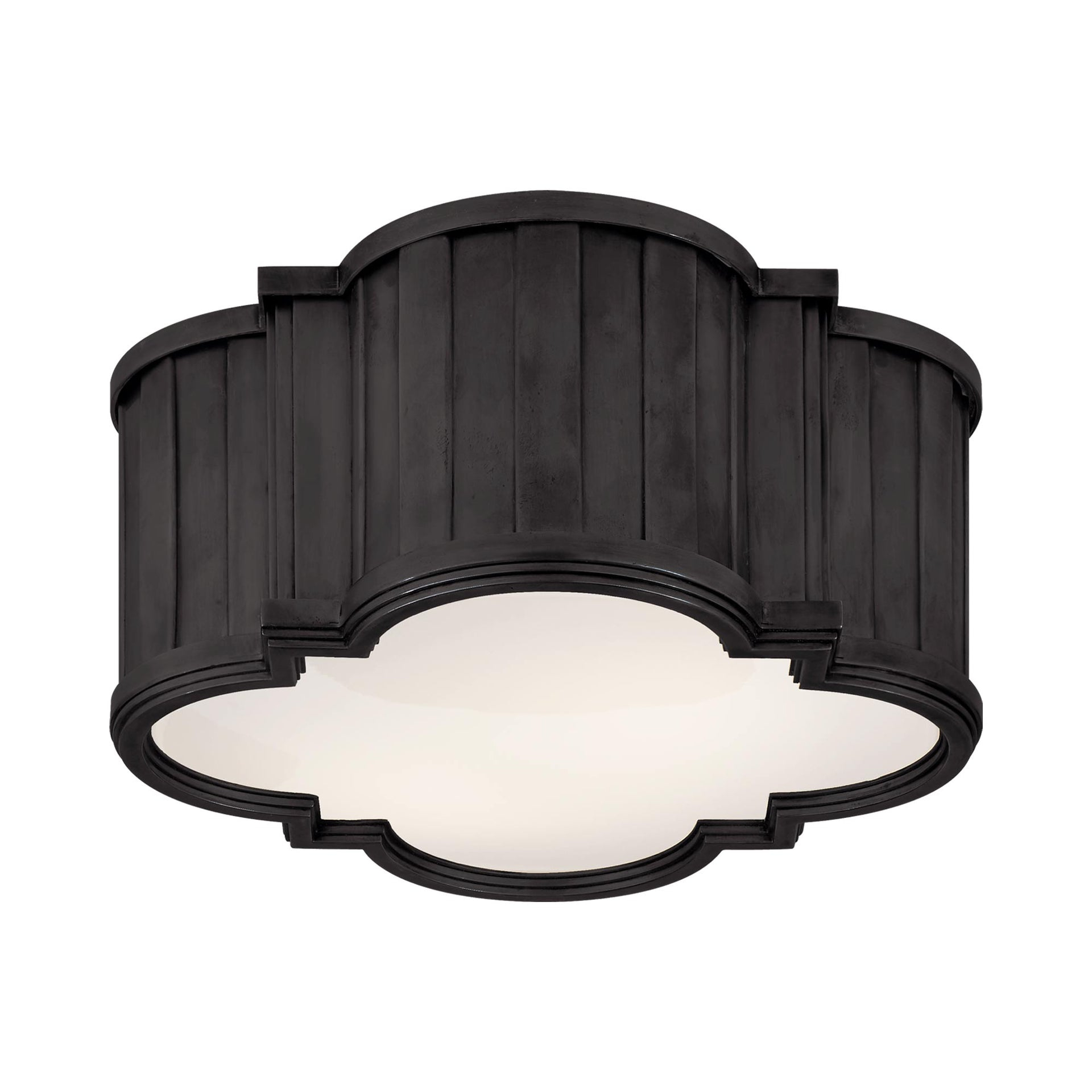 Tilden Quatrefoil 11.25" Bronze Glass Flush Mount Light