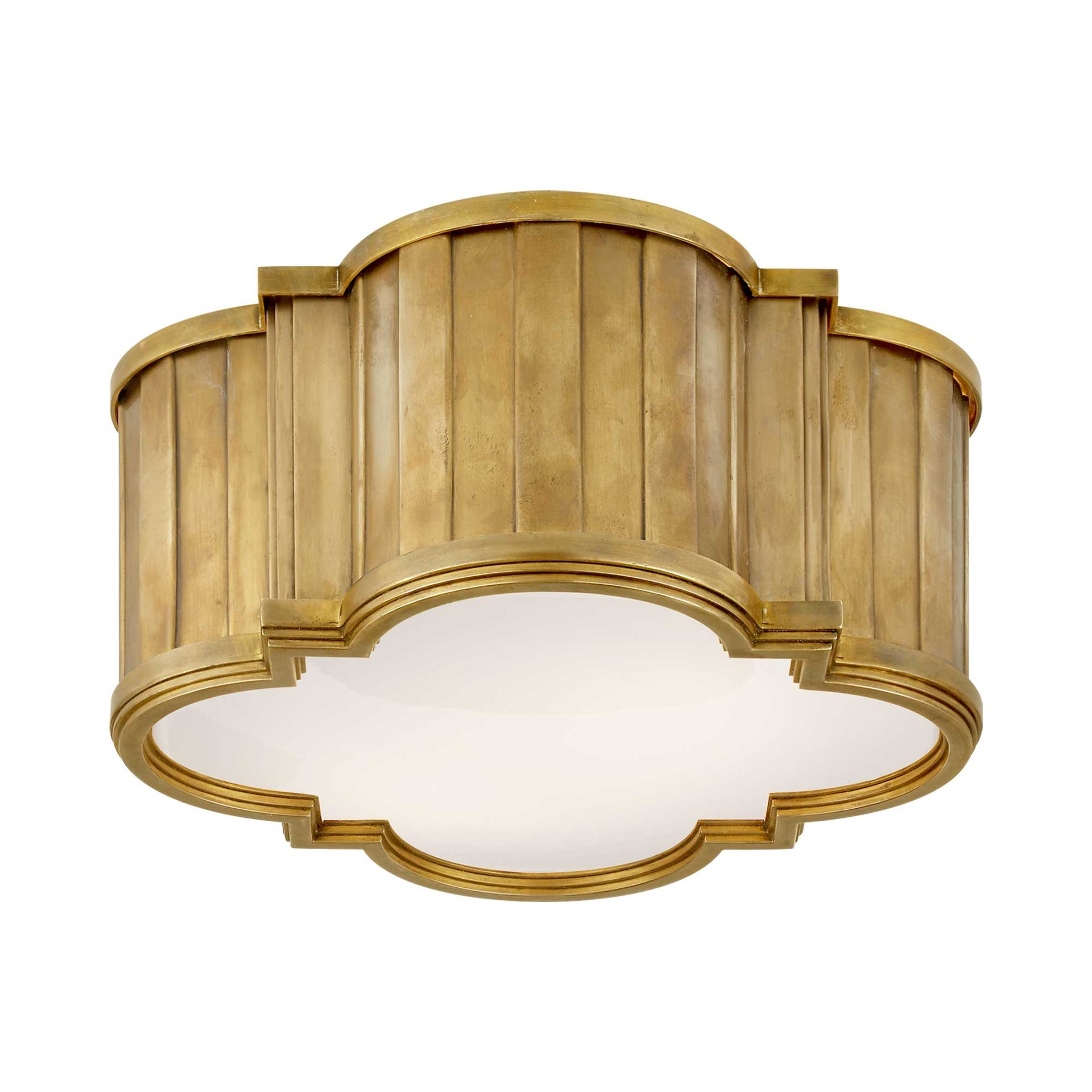 Tilden 5'' Hand-Rubbed Antique Brass Flush Mount with White Glass