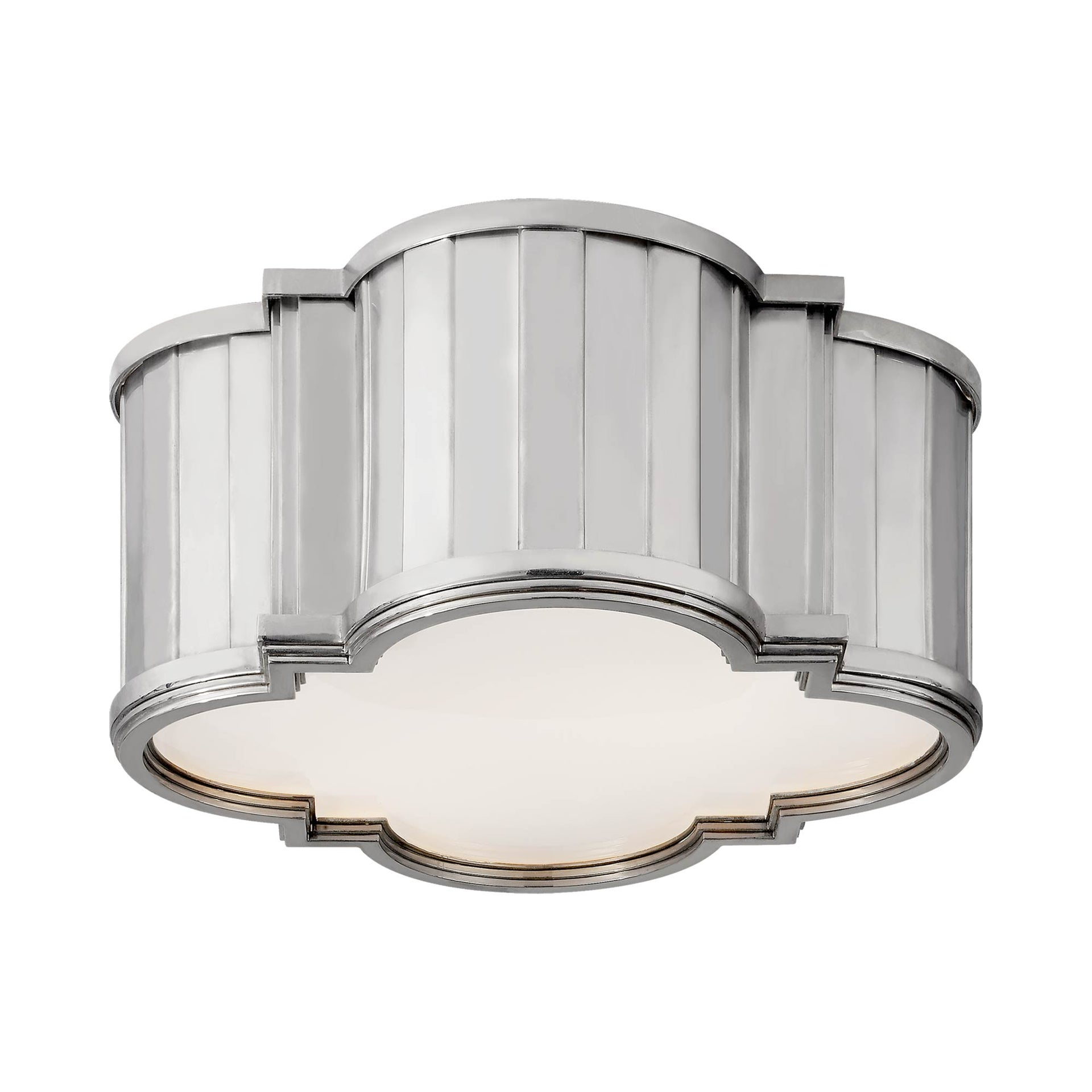 Elegant Tilden Polished Nickel & White Glass Ceiling Mount
