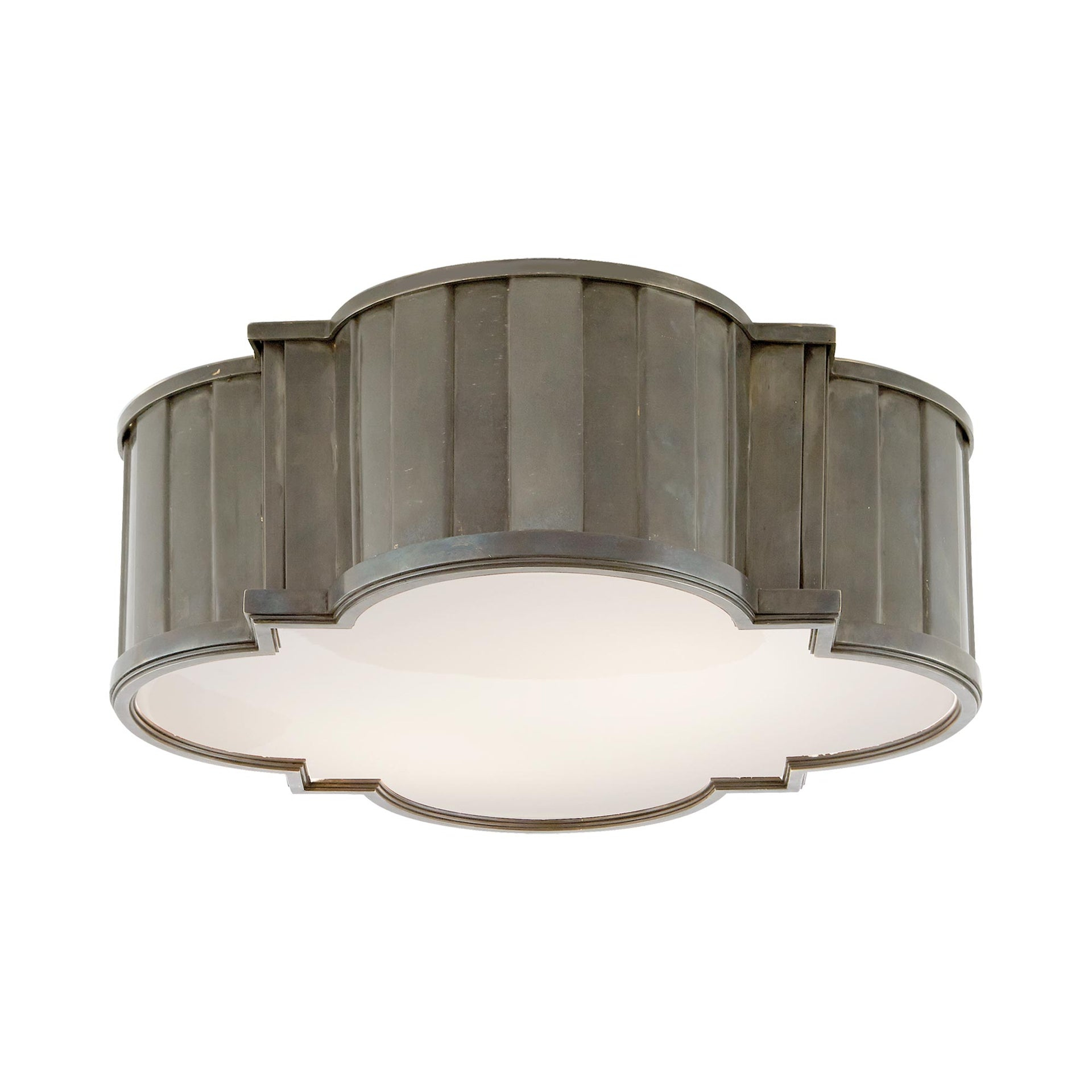 Tilden Antique Nickel 17" Glass Flush Mount Light
