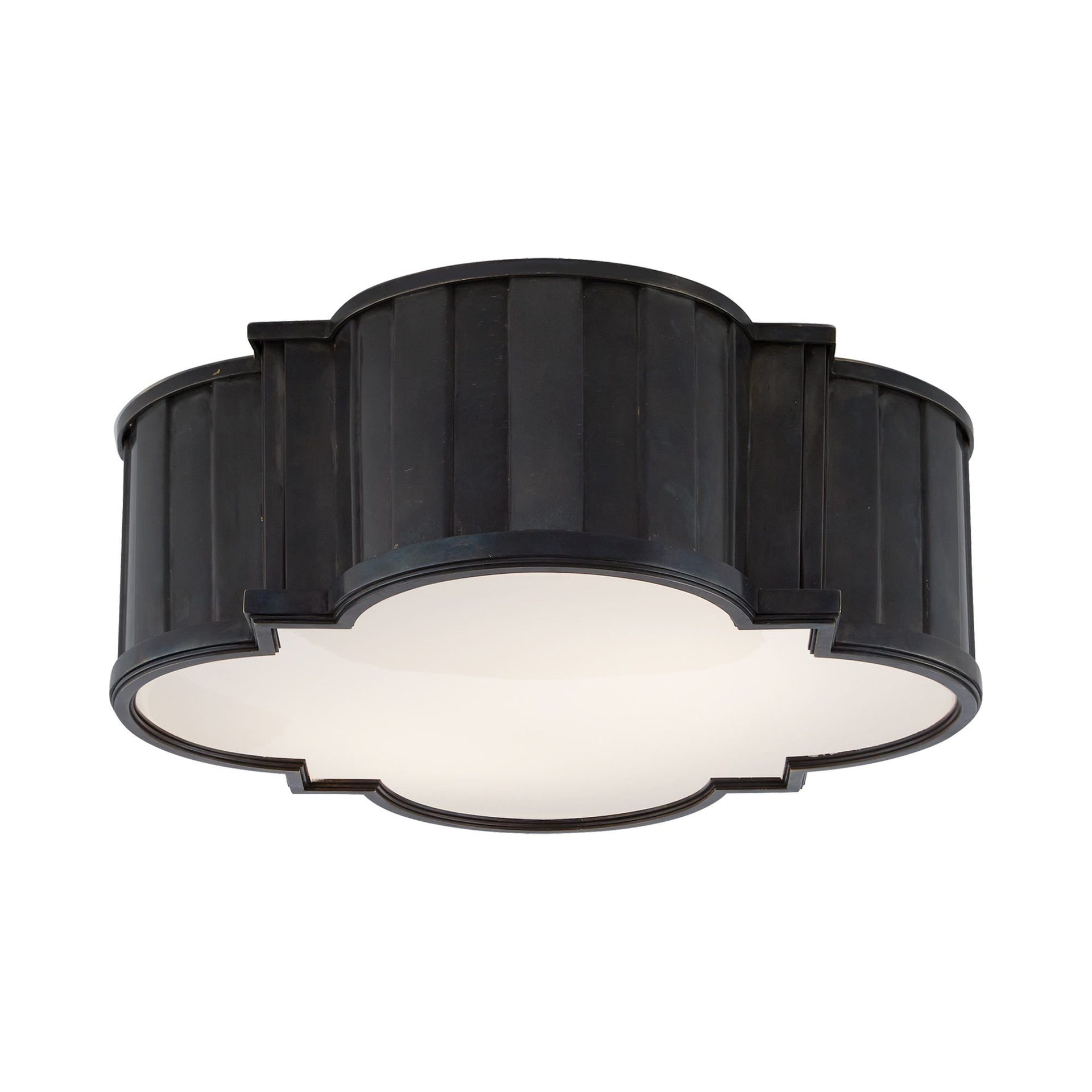 Tilden Large Bronze and Glass Flush Mount Light