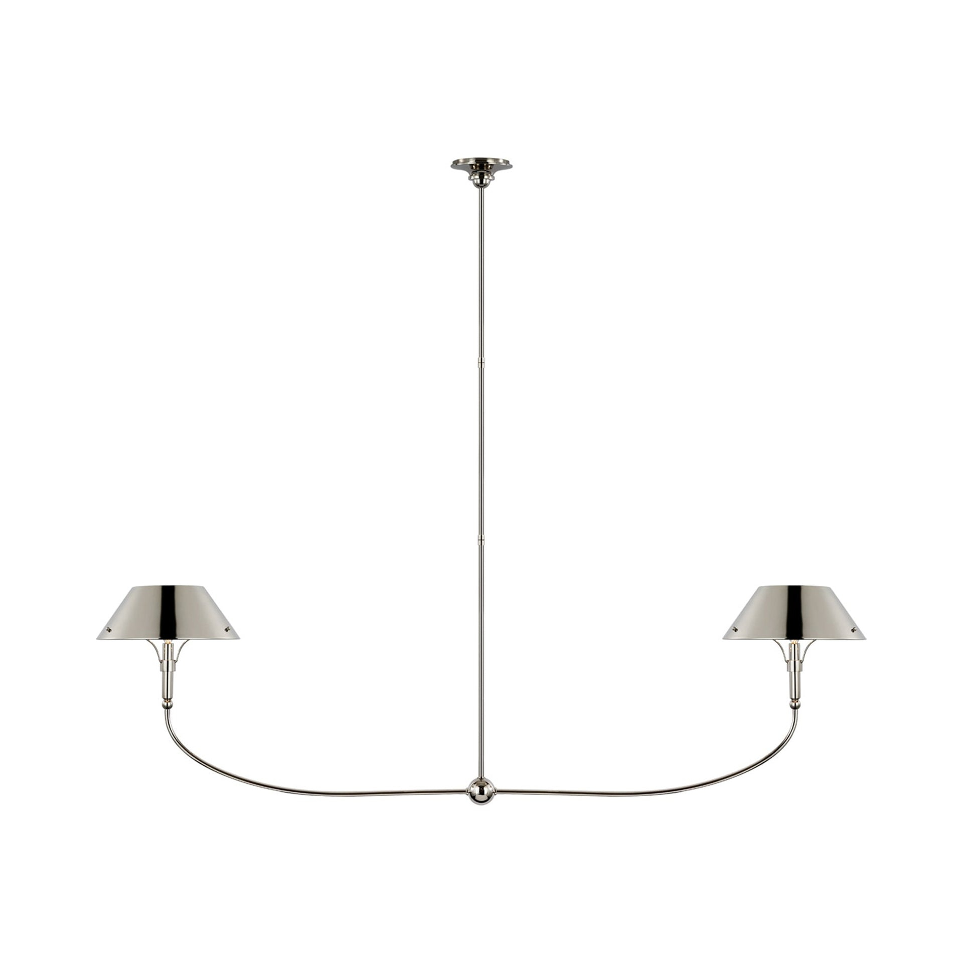 Polished Nickel 68" Linear Chandelier with Dual Lights