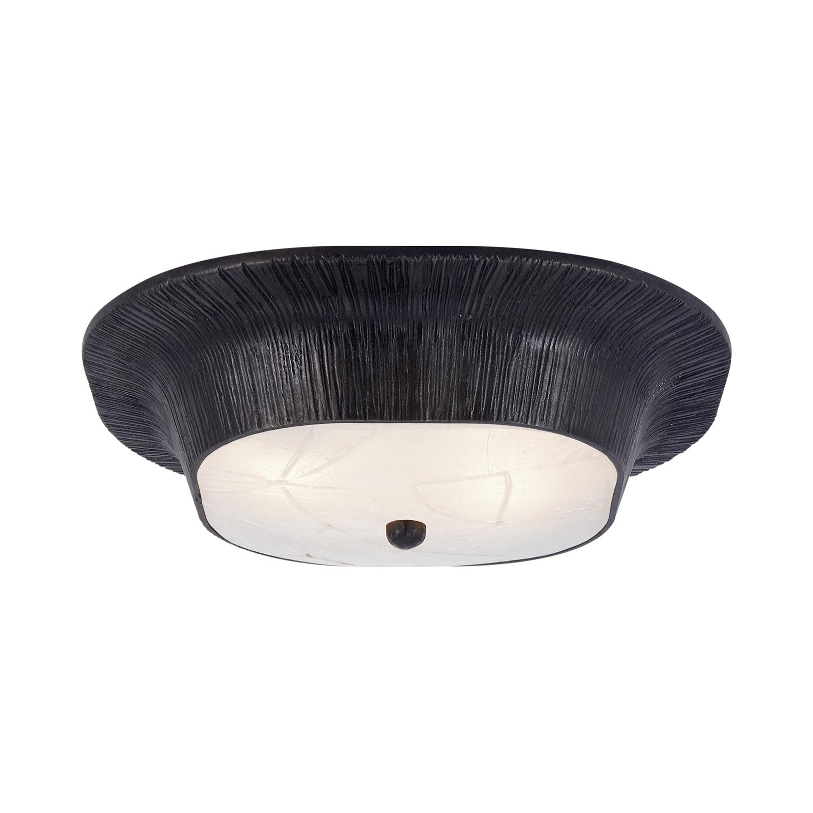 Utopia Aged Iron and Fractured Glass 14" Flush Mount Ceiling Light