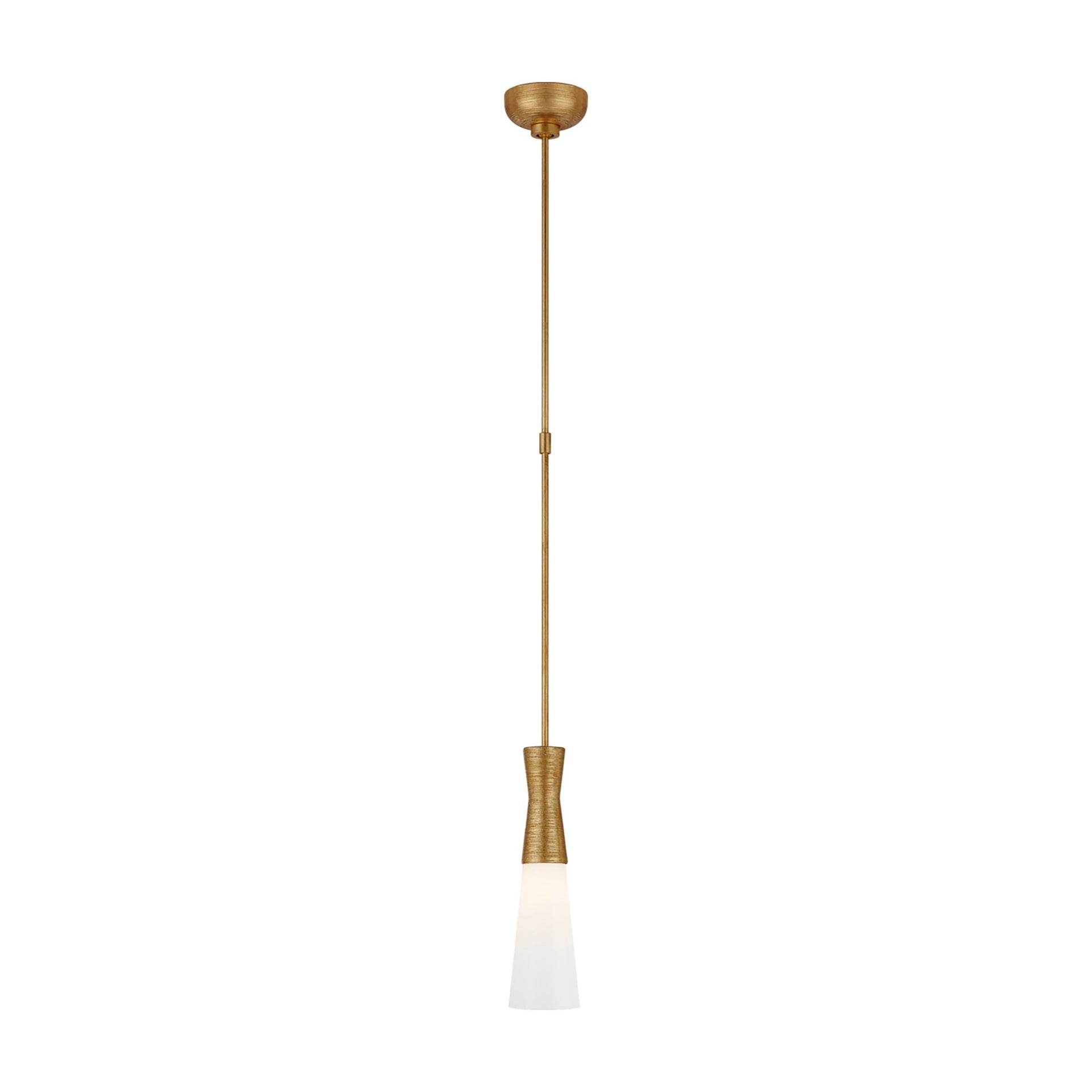 Utopia Hourglass Small Pendant in Gild with Glass Shade