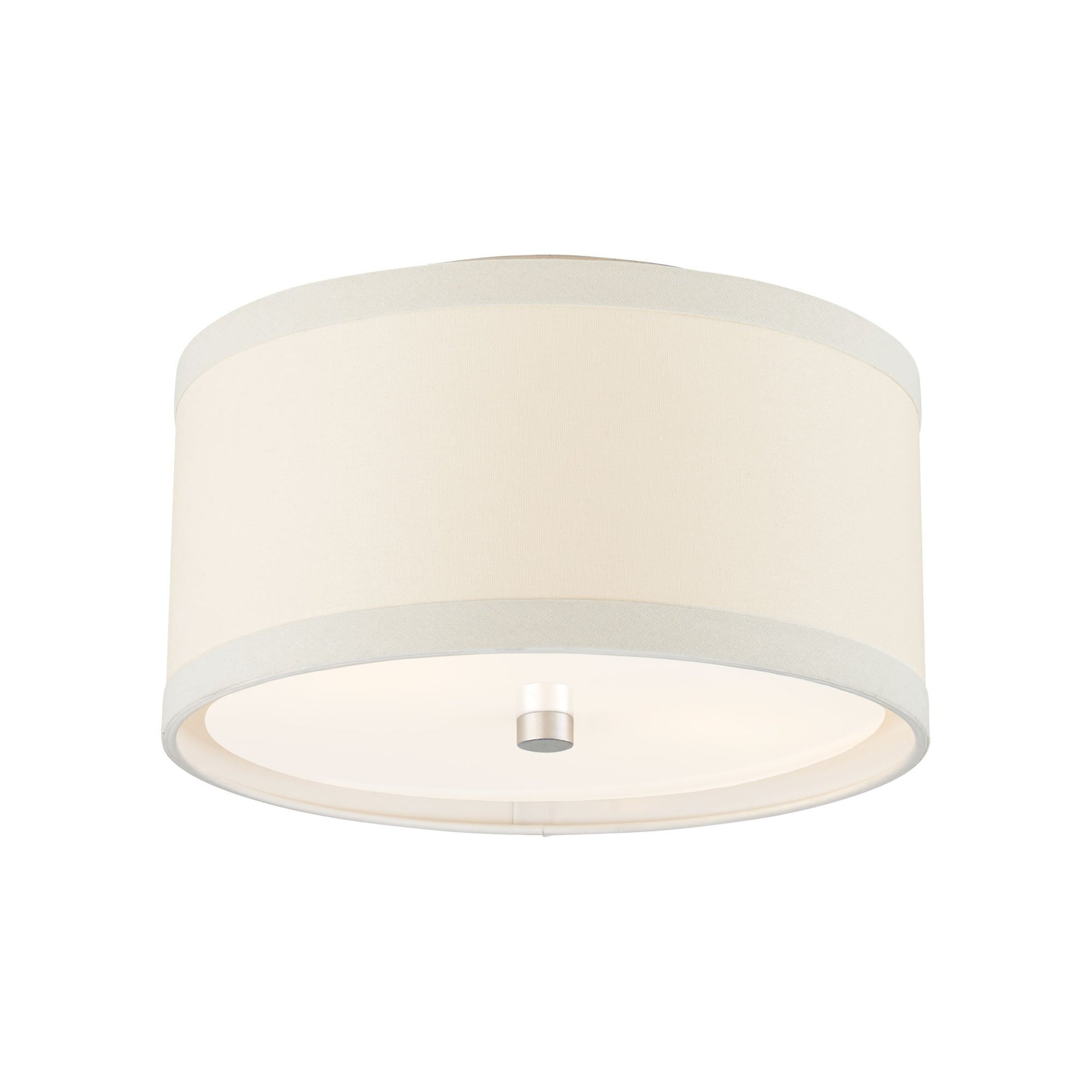 Clear Silver Crystal Drum Indoor/Outdoor Flush Mount