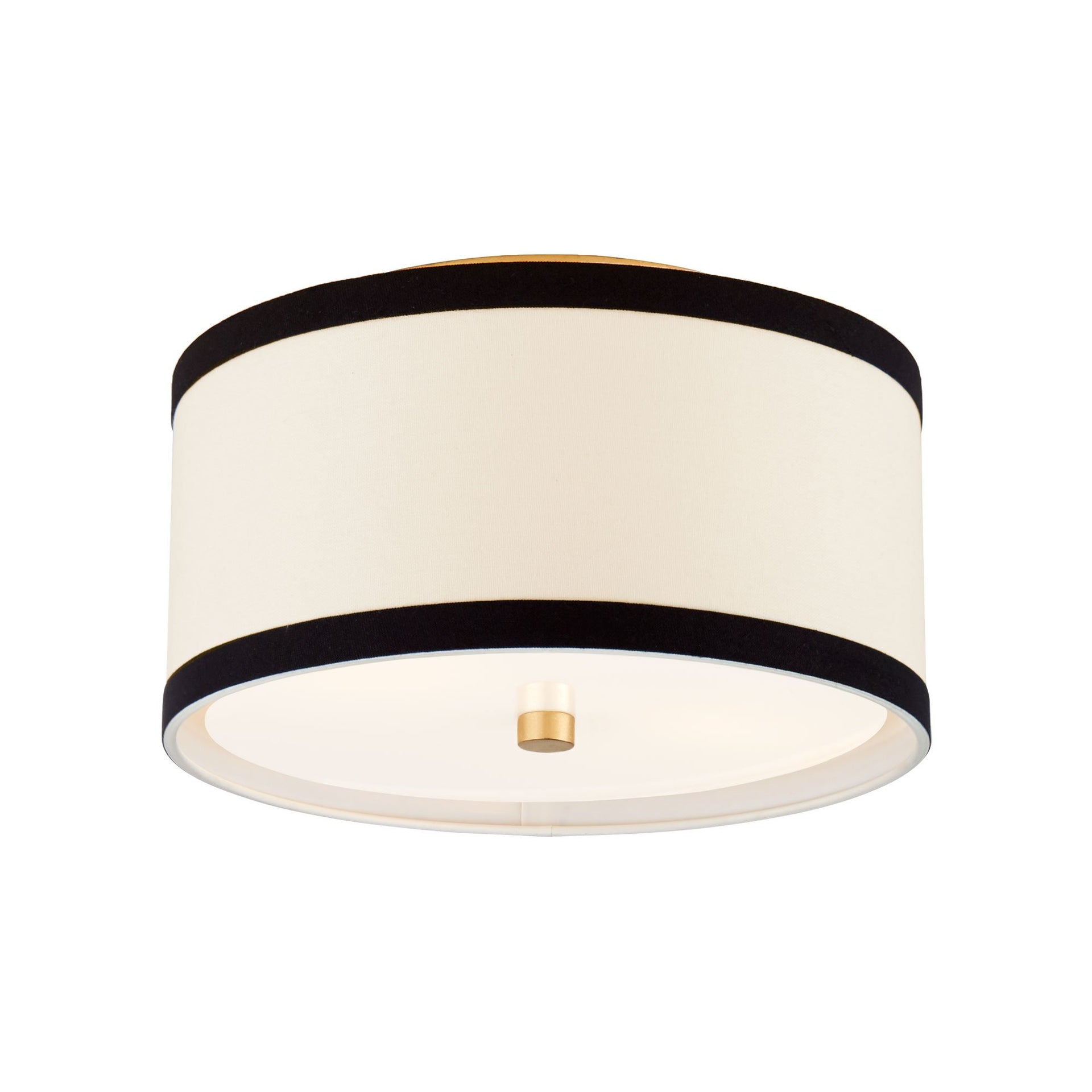 Preppy Tailored Drum Shade Ceiling Light in Silver Gild