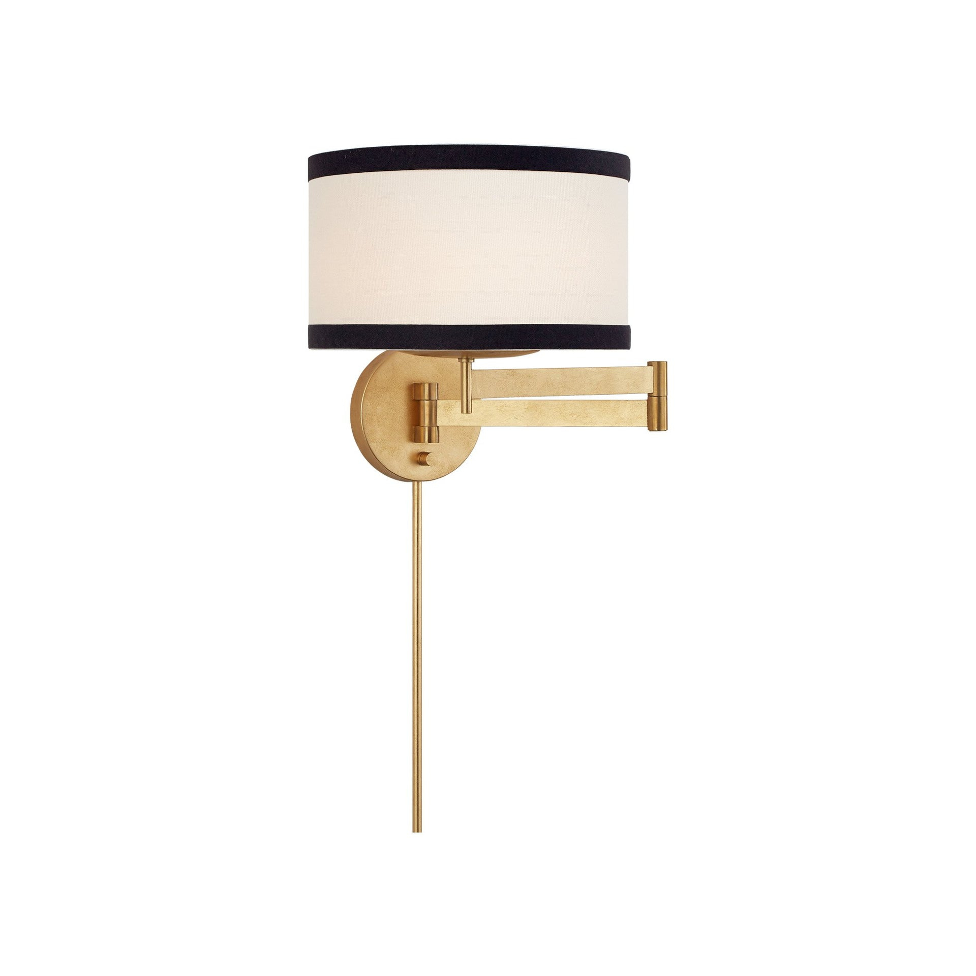 Elegant Adjustable Black and Gold Swing Arm Wall Sconce