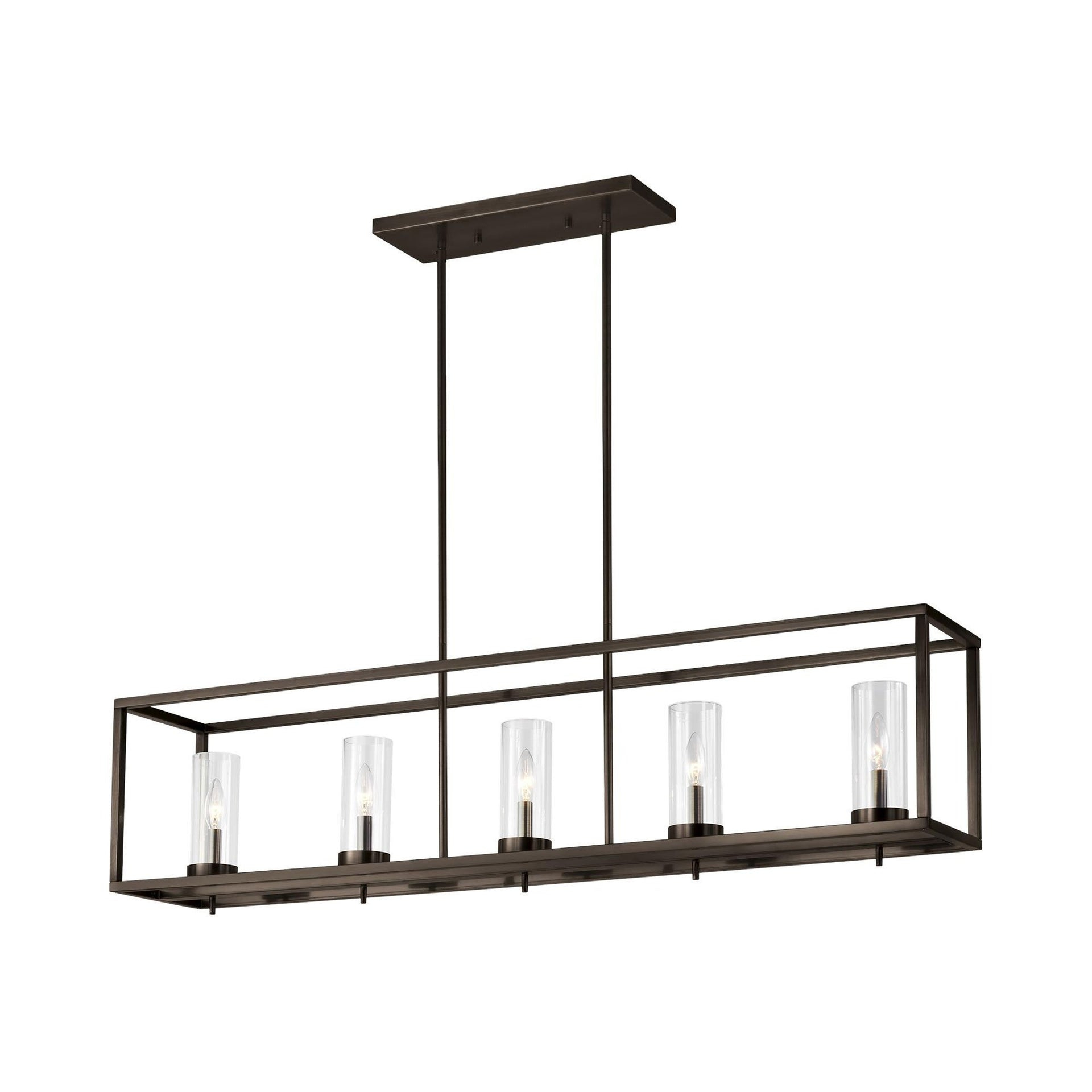 Sea Gull Lighting Generation 6690305EN-778 Transitional Five Light Island Pendant from Seagull-Zire Collection Dark Finish, 48.00 inches, Brushed Oil Rubbed Bronze