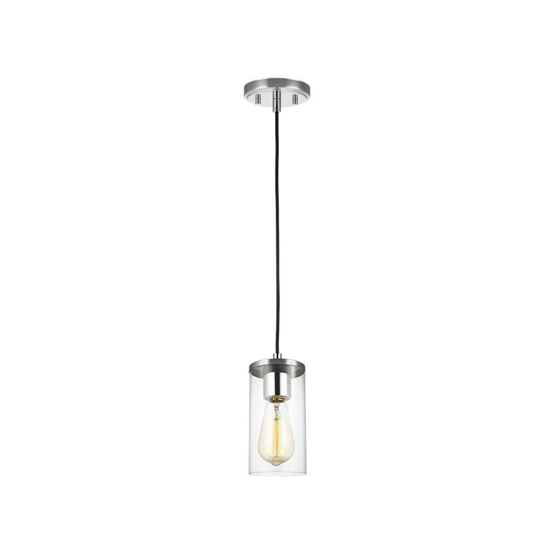 Zire Chrome Mini Pendant Light with Clear Glass Shade