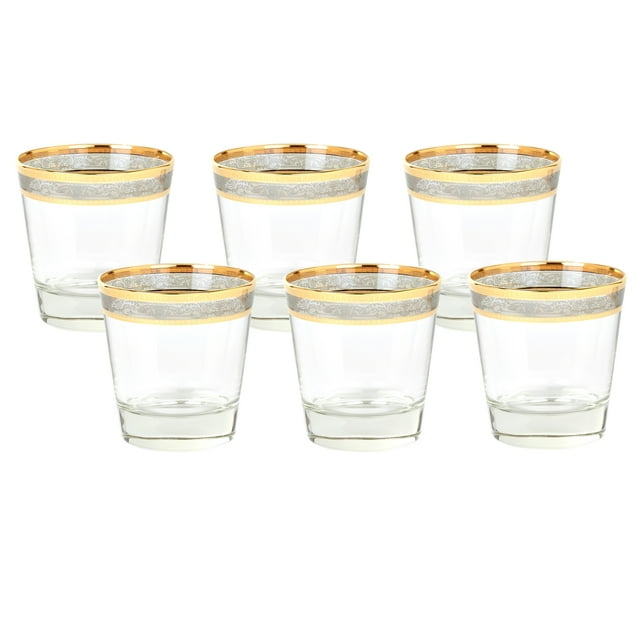 Elegant and Modern Glass Made Drinkware for Hosting Parties and Events - 10 oz. Double Old Fashion, Set of 6, Smoke