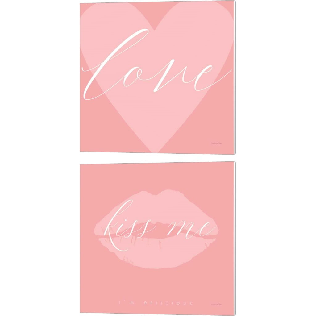 Mercer41 " Love Heart & Kiss Me " by Mercedes Lopez Charro 2 - Pieces (Set of 2)