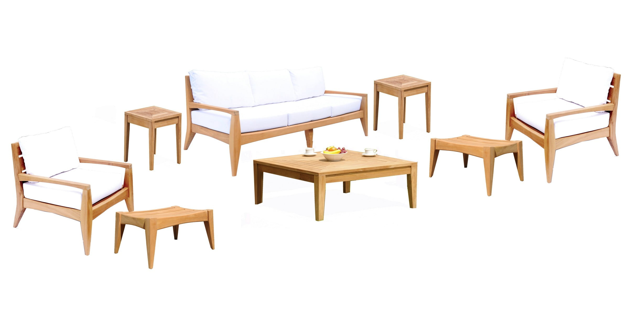 Noida 80'' Teak Outdoor Patio Sofa with Sunbrella® Cushions