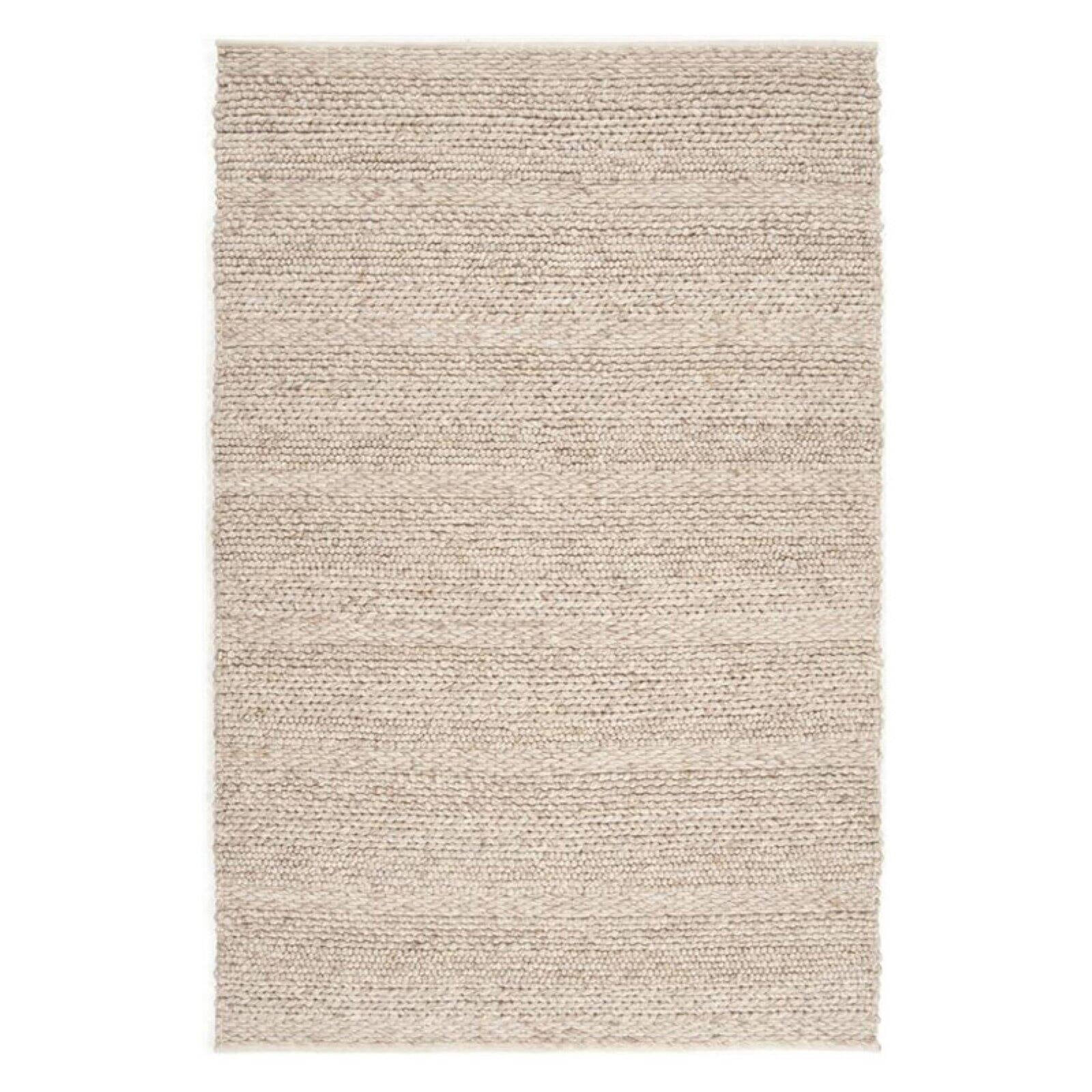 Handmade Ivory Stripe Wool Braided Rug 2' x 3'