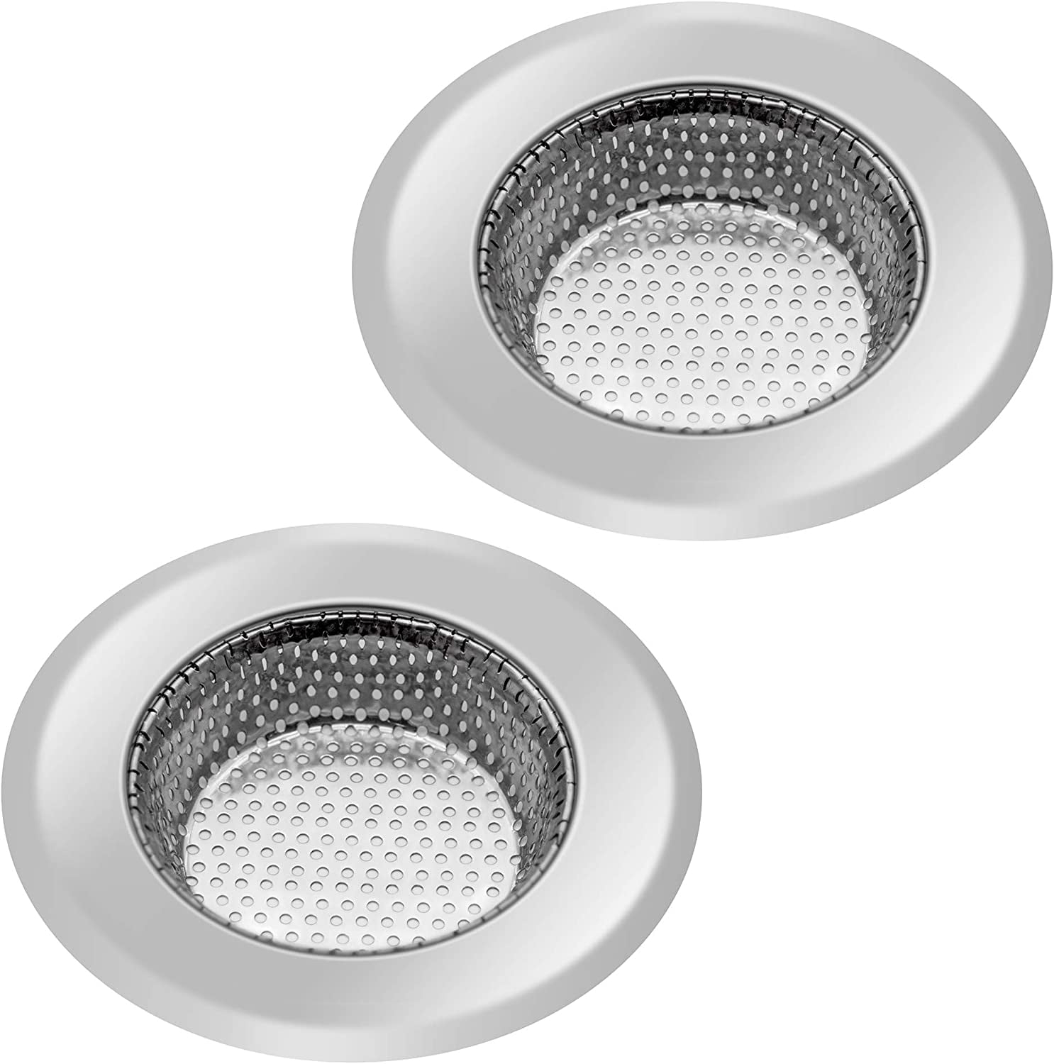 Everenty Kitchen Sink Strainer Basket Stainless Steel Sink Drain Filter Kitchen Tools and Gadgets Large Wide Rim 4.5 Inch Diameter?2 PCS?