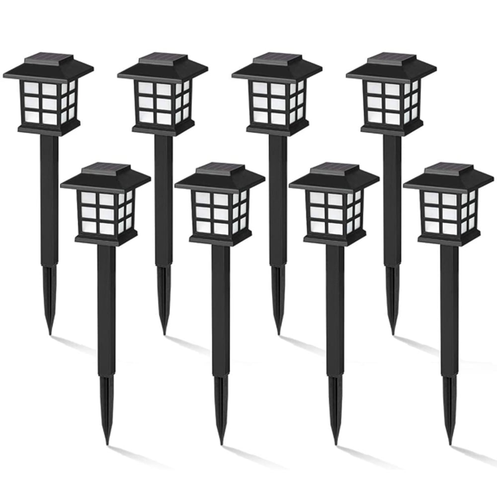 Solar Pathway Lights Outdoor, Waterproof 8 Pack, Automatic, LED, Energy Saving, Weather Resistant, Stake Lights for Garden, Landscape, Path, Yard, Patio, Driveway or Walkway