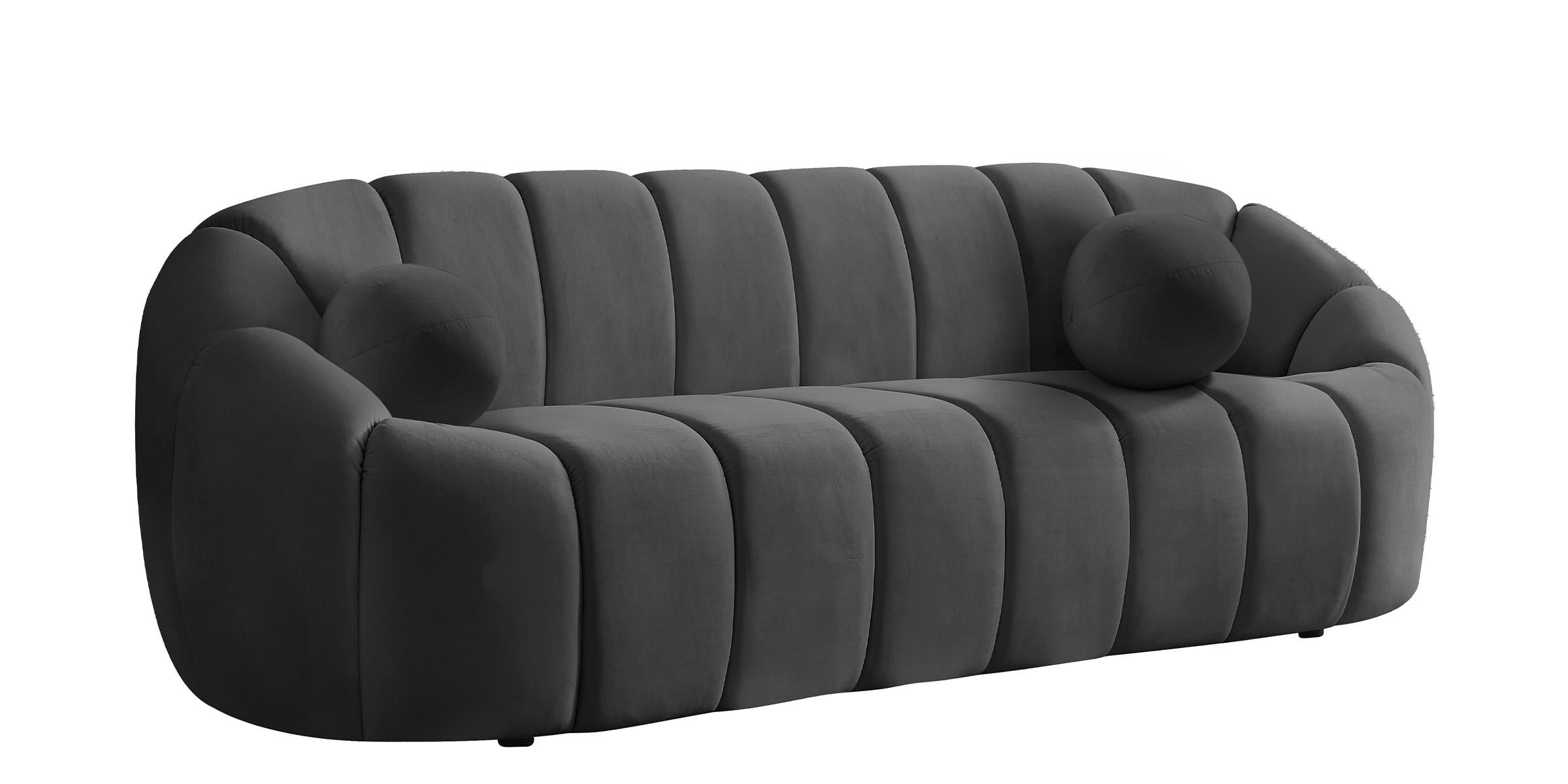 Meridian Furniture Elijah Grey Velvet Sofa