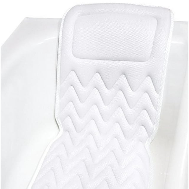 Open Box BATH HAVEN BATH PILLOW FOR BATHTUB FULL BODY MAT & CUSHION CLASSIC - WHITE