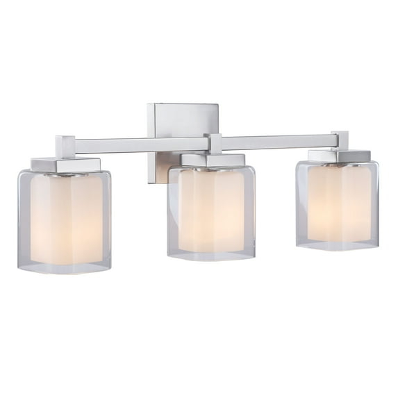 Aspen Creative 62327, Bathroom Vanity 3 Lights Fixture 24"W x 9"H x 5-3/4"E. Satin Nickel Finish, Bulb Not Included