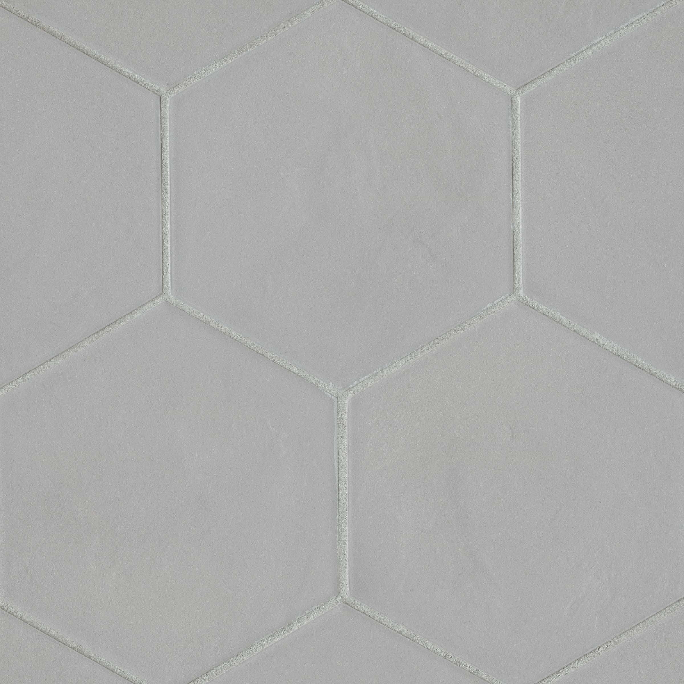 Bedrosians Allora Hexagon Matte Porcelain Tile 8.5" x 10", Solid Grey (29-Pack, 12.67 SF)