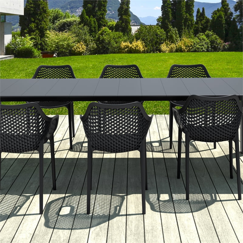 Air XL Extension 9 Piece Dining Set in Black