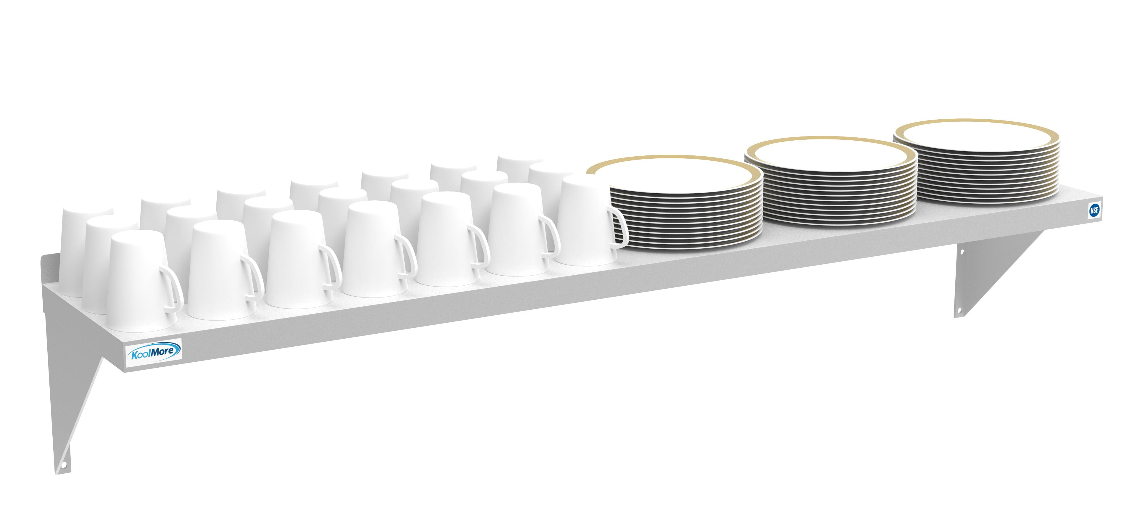 KoolMore 12" x 60" 18-Gauge Stainless-Steel Heavy Duty Wall Shelf