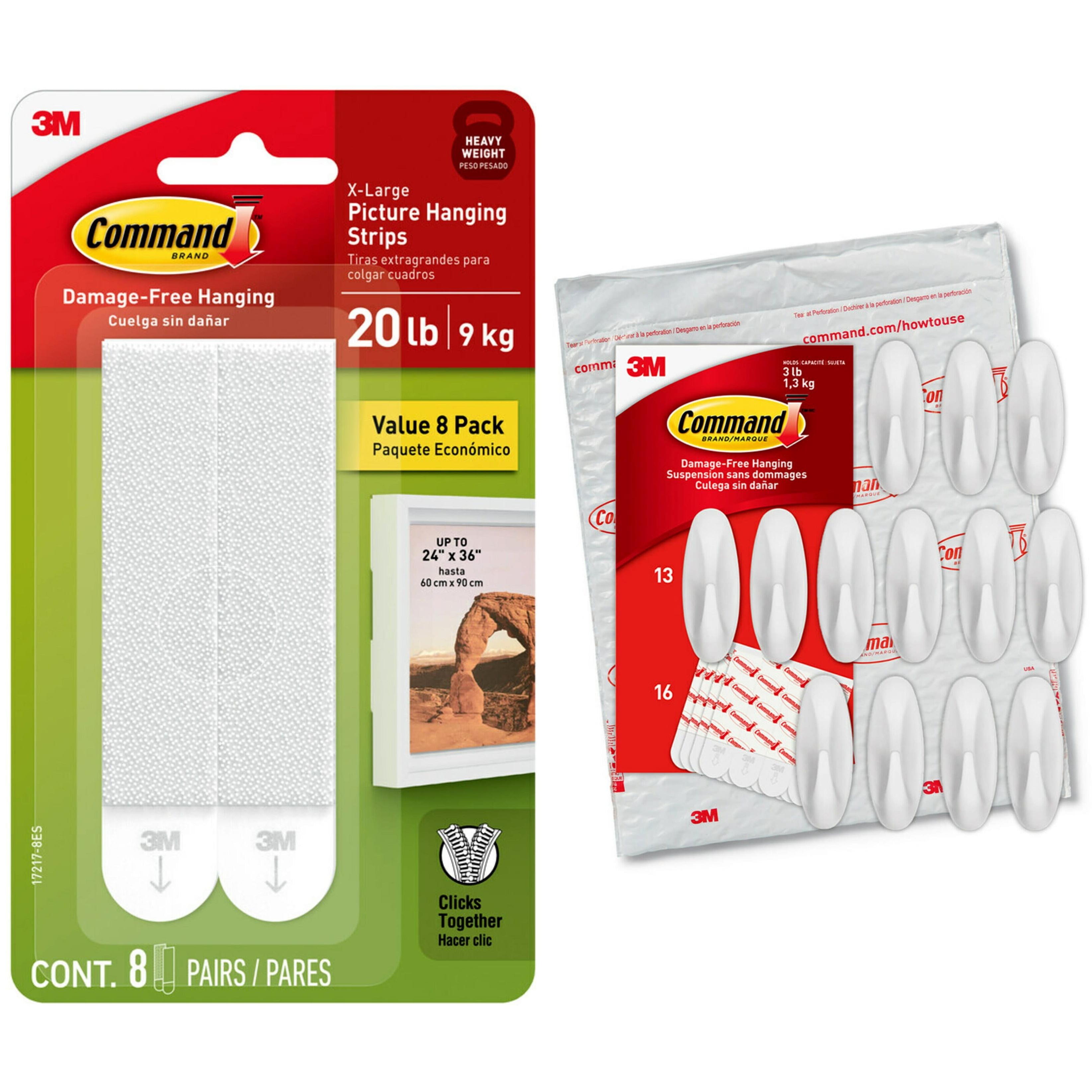 Command 20 Lb XL Heavyweight Picture Hangers, Damage-Free Hanging, 8 Pairs