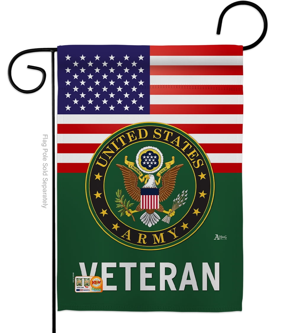 US Veteran Garden Flag Veteran's Day House Decor (13x18inch,Burlap,Double-Sided) Armed Forces United State Decoration American Military Memorabilia Remembrance Wall Home Yard Decor
