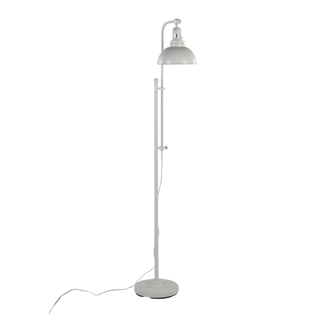 Emery Industrial Floor Lamp in White Metal by LumiSource