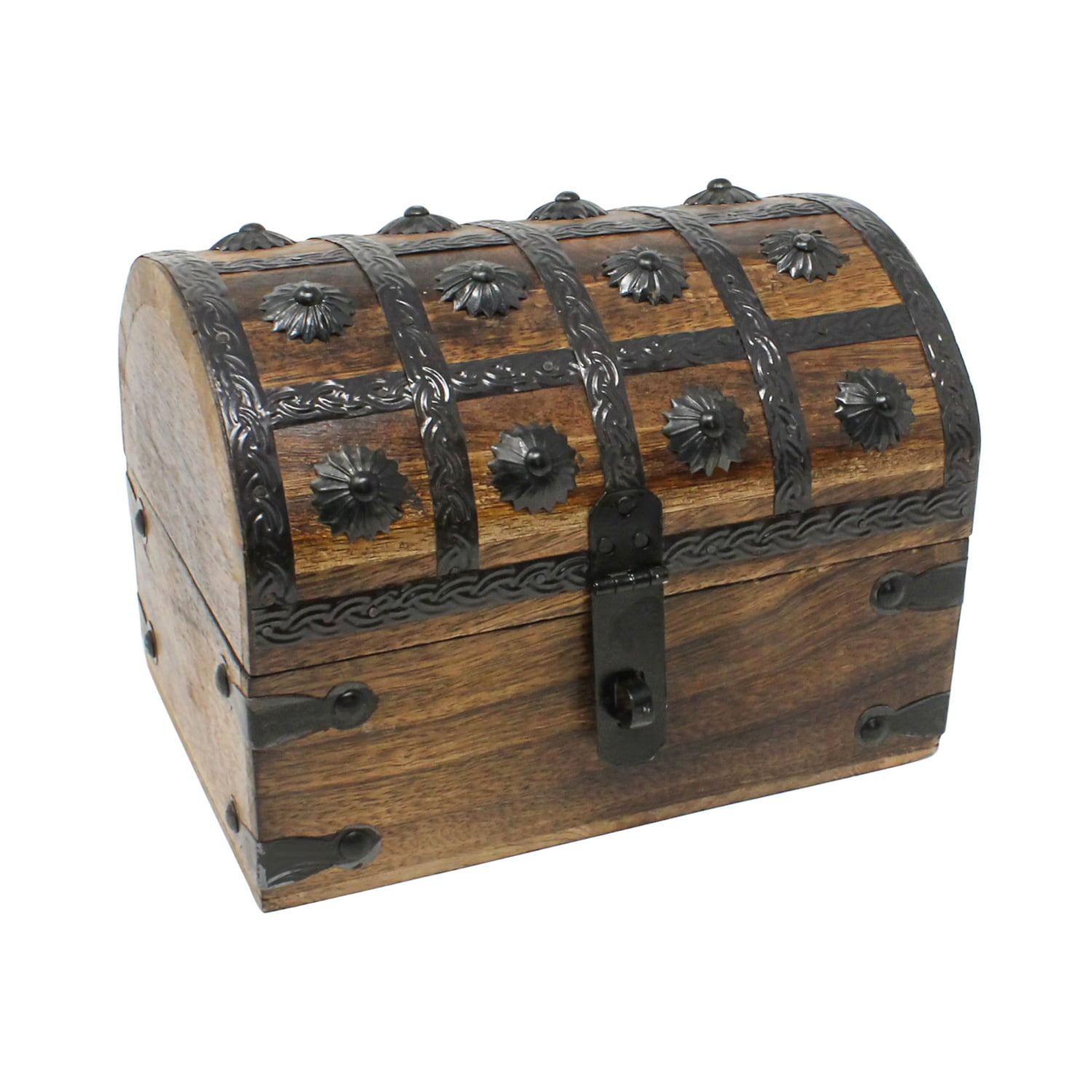 Nautical Cove Treasure Chest Keepsake and Jewelry Box Wood - Toy Treasure Box Large (8x6x6)