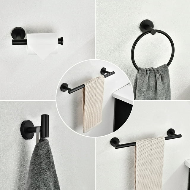 CLEARANCE! 6 Piece Stainless Steel Bathroom Towel Rack Set Wall Mount