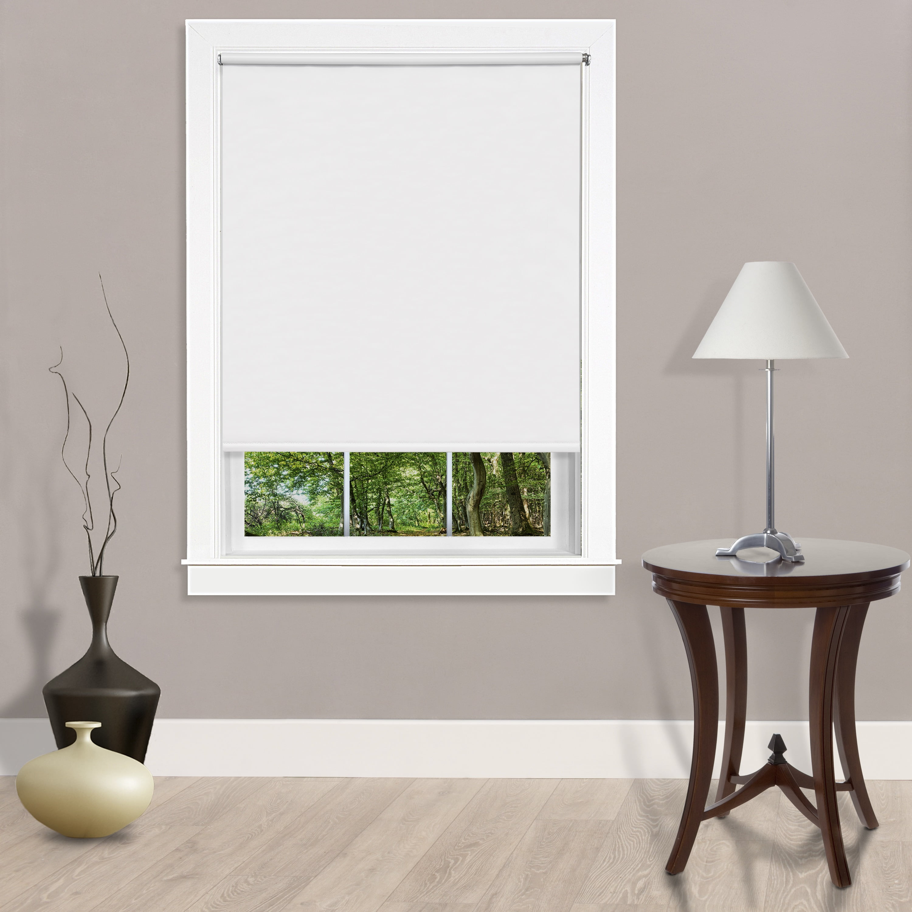 Achim Tear Down Indoor Cordless Vinyl Room Darkening Roller Window Shade, 72 x 37, White