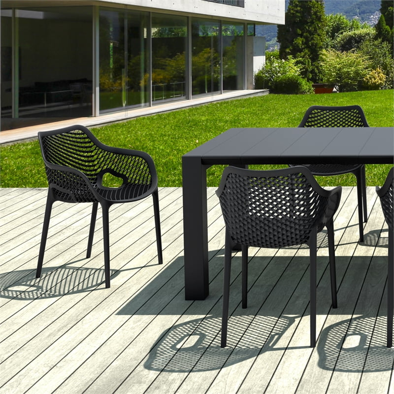 Air XL Extension 9 Piece Dining Set in Black