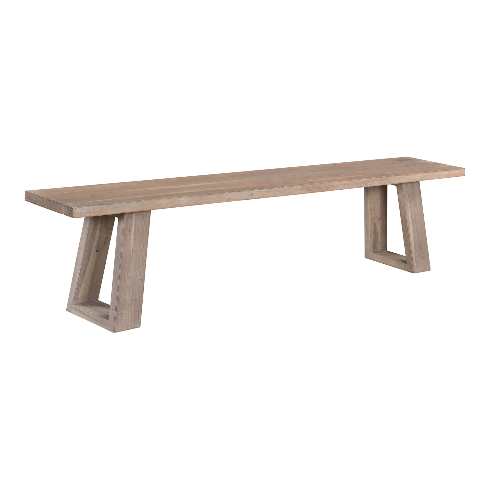 Tanya Contemporary Gray Acacia Wood 92'' Shelf Bench