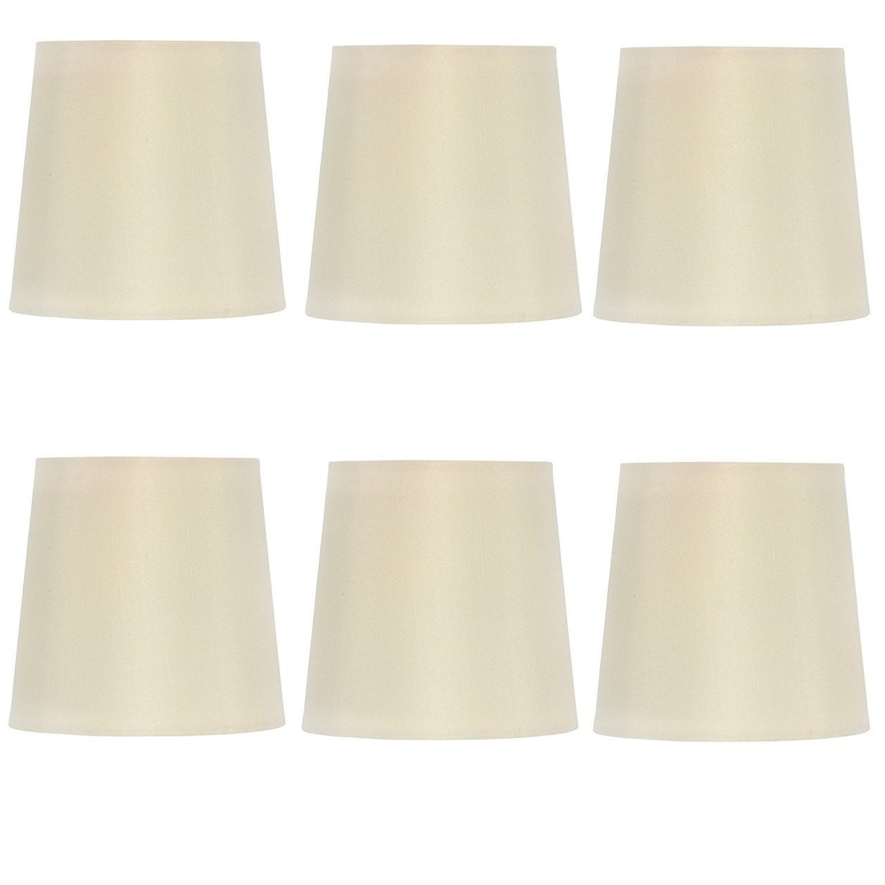 Eggshell Silk 4 Inch Retro Drum Clip On Chandelier Lampshades (Set of 6)