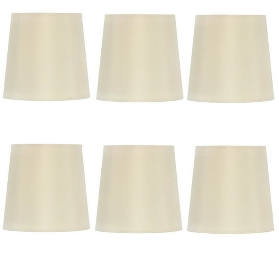 Eggshell Silk 4 Inch Retro Drum Clip On Chandelier Lampshades (Set of 6)