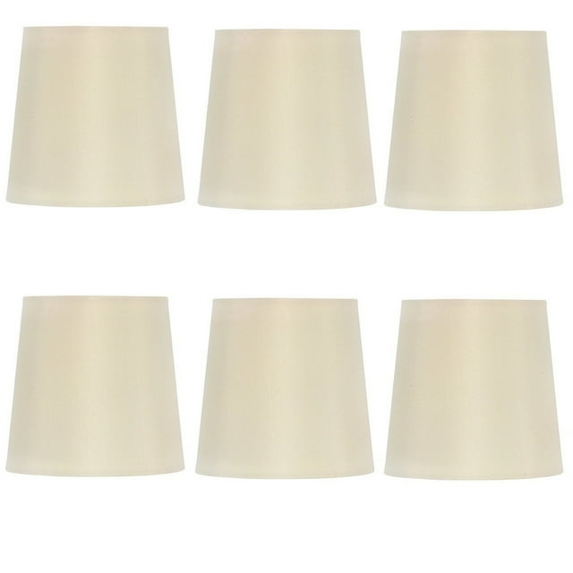 Eggshell Silk 4 Inch Retro Drum Clip On Chandelier Lampshades (Set of 6)