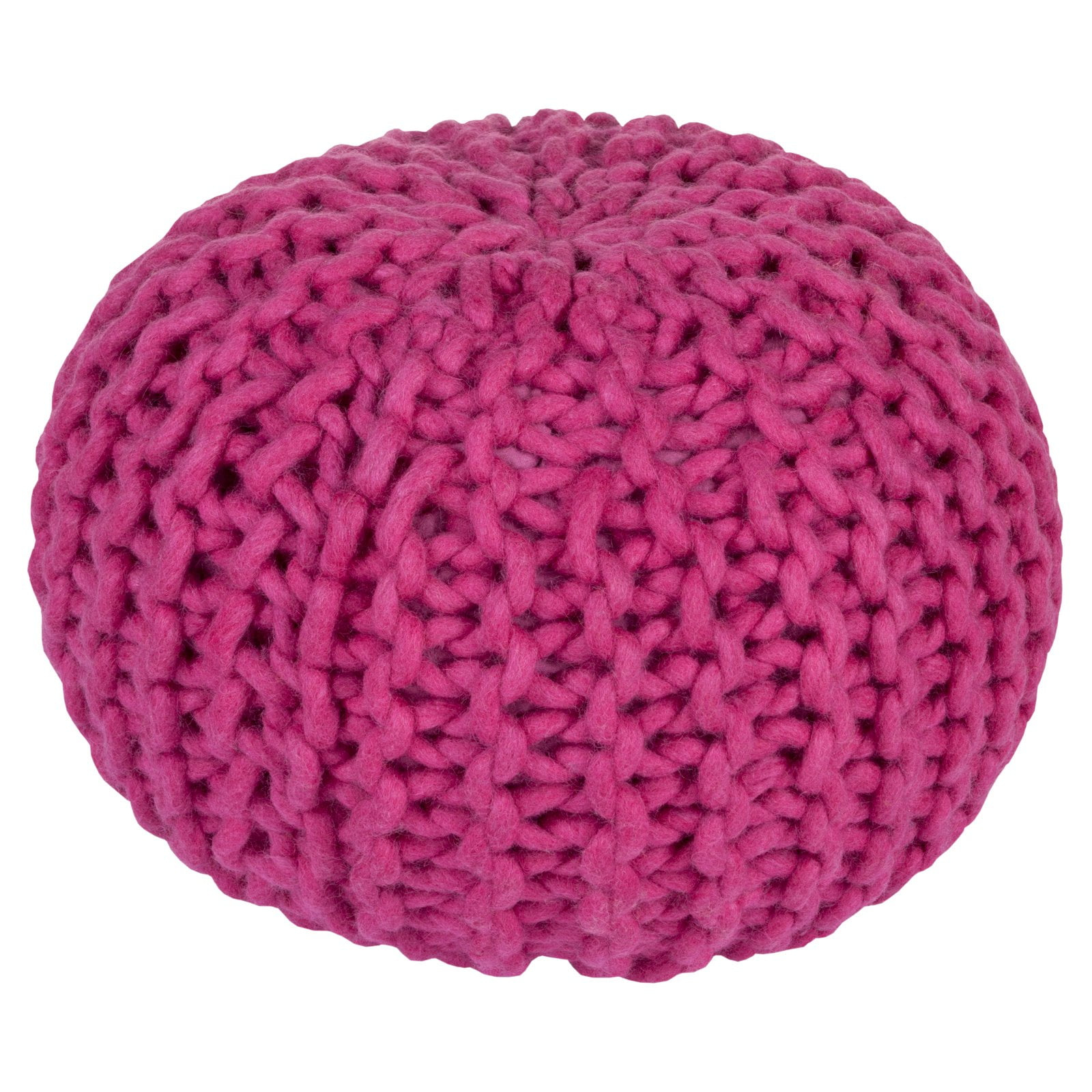 Livabliss  Fargo Pouf - Bright Purple - 20 x 20 x 14 in.