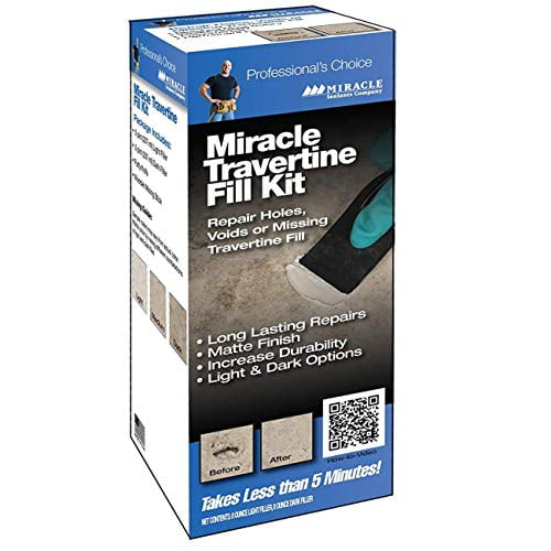 Miracle Travertine and Limestone Chip & Crack Fill Repair Kit with Custom Colors