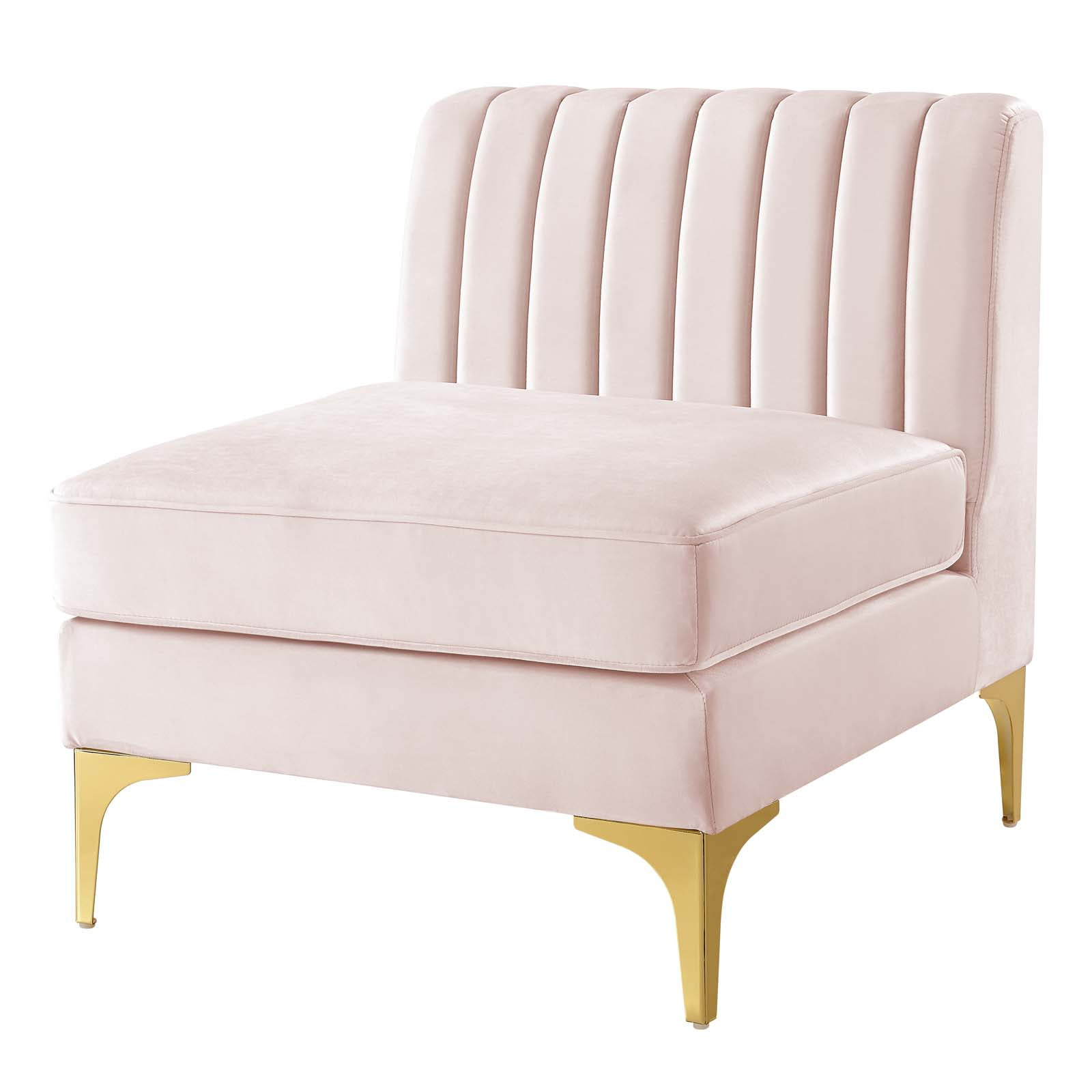 Triumph Channel Tufted Performance Velvet Armless Chair