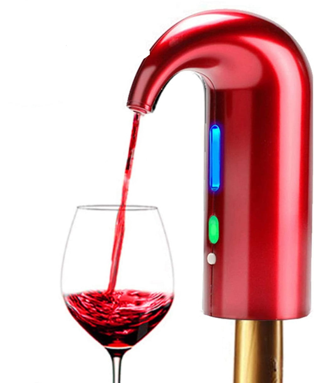 Wine Aerator, Electric Wine Aerator Pourer Multi Smart Wine Decanter with Aerator Portable One-Touch Wine Dispenser Automatic Wine Pourer with Stopper USB Rechargeable for Travel, Home, Bar