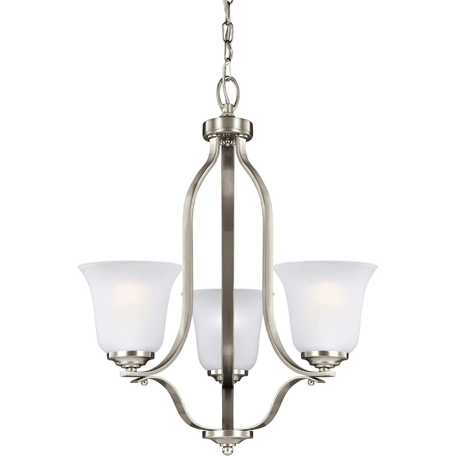 LeCeleBee Generation - Transitional Three Light Chandelier from Seagull-Emmons Collection in Pewter, Silver Finish, Brushed Nickel, Height: 22. 50 inches W...