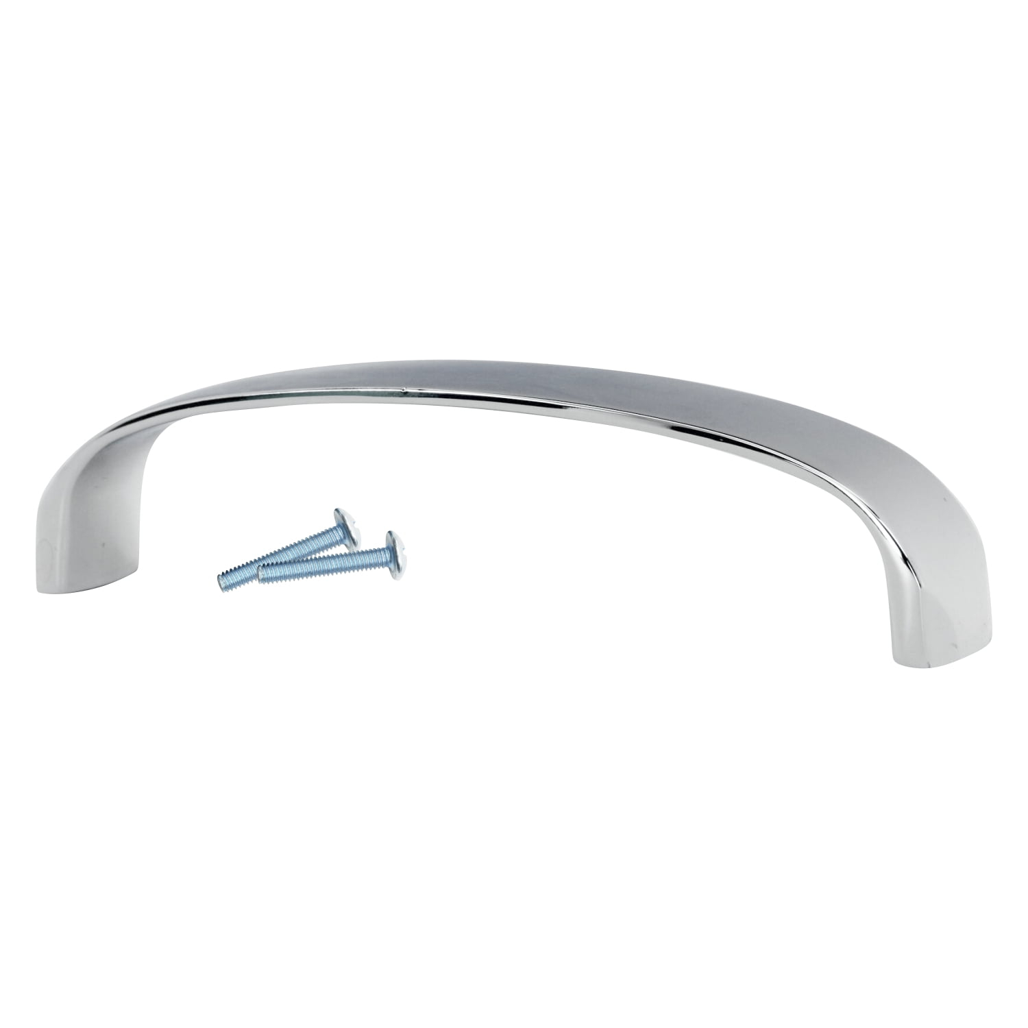 Contemporary Style 3-3/4 Inch Center to Center Chrome, Cabinet Hardware Pull / Handle, Overall Length 4-3/25"