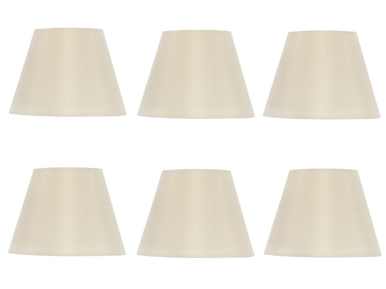 Set of Six European Drum Chandelier Lamp Shade Silk Eggshell Color(Ui6)