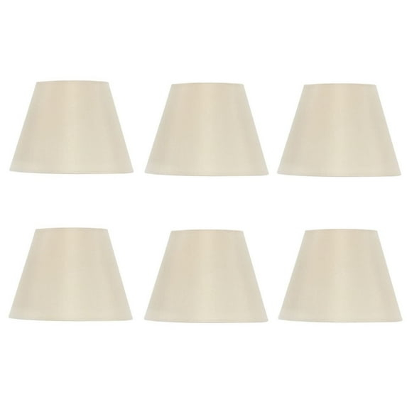 Set of Six European Drum Chandelier Lamp Shade Silk Eggshell Color(Ui6)