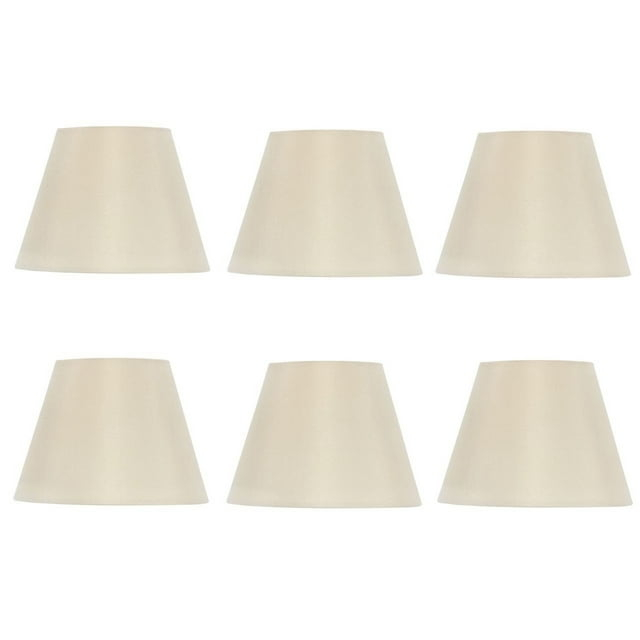 Set of Six European Drum Chandelier Lamp Shade Silk Eggshell Color(Ui6)