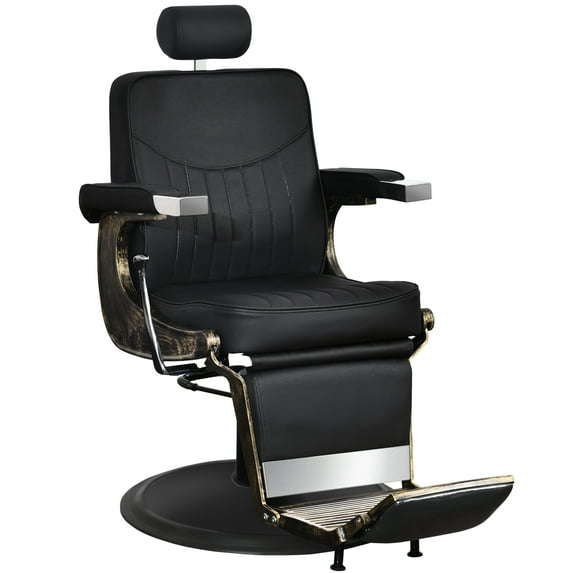 BarberPub Vintage Hydraulic Recline Beauty Salon Spa Barber Chair Black 2905